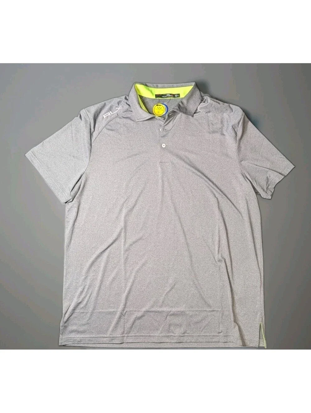 Ralph Lauren RLX Golf Polo Gray Yellow Accent XL